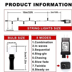 img 1 attached to 🎆 Fiee LED Firecrackers String Lights - 480 LED 33FT 8 Modes, 30V UL Plug in - Waterproof Christmas Decoration for Outdoor Halloween Wedding Party Bedroom - Multicolor