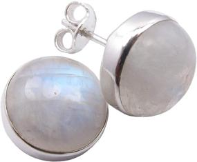 img 1 attached to SilverStarJewel Moonstone Earrings Sterling Handcrafted