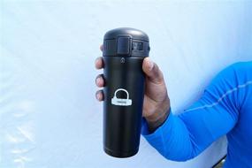 img 1 attached to 🔒 combocup Sports Water Bottles: Stay Hydrated and Secure with the World's Only Canteen featuring a Built-In Combination Padlock - SIP WITH SECURITY (Black)