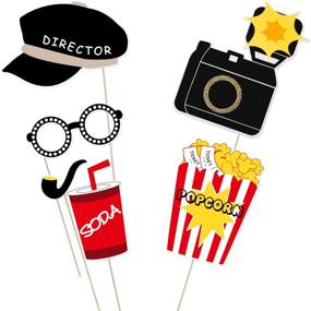 img 3 attached to 🎥 Captivating Movie Night Photo Props: LUOEM Movie Party Decoration Supplies - Pack of 21!