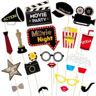 🎥 captivating movie night photo props: luoem movie party decoration supplies - pack of 21! logo