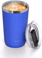 🥤 ideus insulated coffee mug with spill proof lid, 20oz capacity, peacock blue color - best stainless steel vacuum insulated double wall travel coffee cup логотип