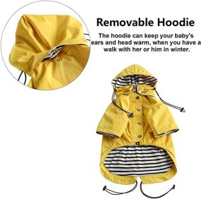 img 1 attached to Stay Dry in Style: Morezi Dog Zip Up Raincoat with Reflective Buttons and Removable Hood - Sizes XS to XXL