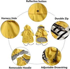 img 2 attached to Stay Dry in Style: Morezi Dog Zip Up Raincoat with Reflective Buttons and Removable Hood - Sizes XS to XXL