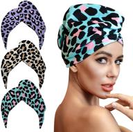 👑 ultimate microfiber hair towel: 3-pack hair drying towels for frizz-free curls – leopard hair turban wrap for wet hair logo