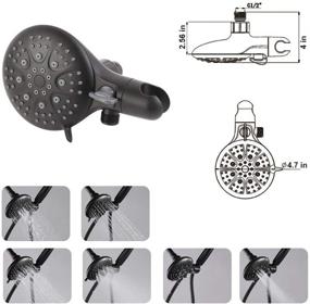 img 1 attached to Enhance Your Shower Experience with the POP Matte Black Dual Shower Head Combo, High Pressure Rain Shower Head And Handheld Shower Wand - 35 Setting Dual 2 in 1 Shower Head with Extra Long Hose and Patented 3-way Water Diverter