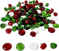 stunning llxieym christmas glass gems beads - 90 pieces with jingle bells in color 1 - perfect vase filler for party, table scatter, and christmas decoration! logo