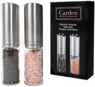 🧂 carden kitchen electronic stainless steel salt and pepper grinder set - automatic, adjustable, professional quality logo