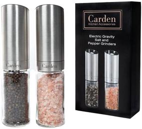 img 4 attached to 🧂 Carden Kitchen Electronic Stainless Steel Salt and Pepper Grinder Set - Automatic, Adjustable, Professional Quality