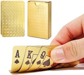 img 1 attached to 🃏 Waterproof Gold Playing Cards - Armear Diamond: Luxury Deck of Cards with HD Printing, Washable & Flexible. Premium PET Plastic for Parties and Games, Ideal Gift Poker Cards