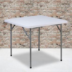 img 3 attached to 🪧 Versatile and Durable Flash Furniture Granite White Plastic Folding Table - Convenient 2.81-Foot Square Design!