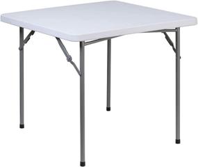 img 2 attached to 🪧 Versatile and Durable Flash Furniture Granite White Plastic Folding Table - Convenient 2.81-Foot Square Design!