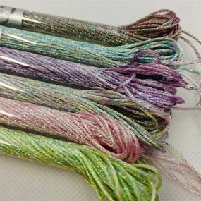 img 4 attached to 🧵 KCS 6 Skeins Metallic Variegated Pearl Shiny Embroidery Floss (Multicolored 2): Perfect for Cross Stitch & Needlework Projects!