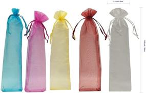 img 1 attached to Stylish and Practical: Ankirol 100pcs Sheer Organza 🎁 Fan Bags - Ideal Gift Pouches for Hand Fans