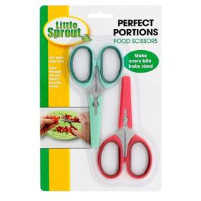 img 4 attached to 🍼 Parent Must-Have: Baby Food Scissors 2 Pack with Covers - Safety Stainless Steel Shears for Bite-Sized and Safe Meals - Portable for Babies & Toddlers Feeding (Meats, Fruits, and Vegetables)