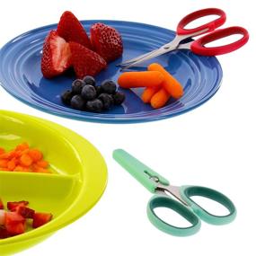 img 2 attached to 🍼 Parent Must-Have: Baby Food Scissors 2 Pack with Covers - Safety Stainless Steel Shears for Bite-Sized and Safe Meals - Portable for Babies & Toddlers Feeding (Meats, Fruits, and Vegetables)