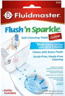 enhanced fluidmaster 8100 flush 'n sparkle automatic toilet bowl cleaning system with blue cartridge logo