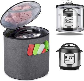 img 4 attached to 🍲 Luxja 8 Quart Instant Pot Dust Cover (Bottom-Enclosed), Zipper Closure with Accessories Pockets, Gray (Large) - Patent Pending, Enhanced SEO