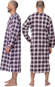 img 3 attached to PajamaGram Green Blue Plaid Sleepshirt Men's Clothing for Sleep & Lounge