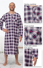 img 1 attached to PajamaGram Green Blue Plaid Sleepshirt Men's Clothing for Sleep & Lounge