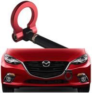 🔴 dewhel jdm red aluminum front bumper racing tow hook kit for 2014-up mazda3, mazda6, cx-5, mx-5 - high-performance car accessories for towing and track racing logo