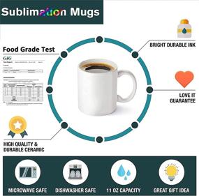 img 1 attached to White Sublimation Blank Coffee Mugs Set with Coasters - DIY Porcelain 11oz Ceramic Cups for Tea, Coffee, and Chocolate