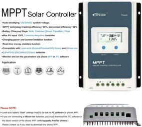 img 3 attached to 🔌 Эффективный солнечный контроллер заряда EPEVER 40A MPPT 12V 24V Auto - максимизируйте выработку возобновляемой энергии со 40 амперным отрицательным заземлением, входом 100 В, поддержкой свинцово-кислотных и литиевых аккумуляторов, настройкой времени работы нагрузки.