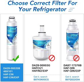 img 3 attached to ICEPURE DA29-00020B Refrigerator Water Filter Replacement for Samsung RF28HFEDBSR, RF263BEAESR, HAF-CIN, RF263BEAESR, DA97-08006A, RF261BEAESR, DA29-00020A, RF28JBEDBSG, 46-9101, Set of 2 Filters