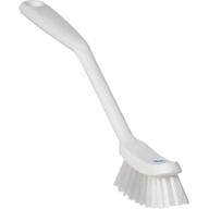 vikan 42875 coarse/fine sweep dish brush, white, 11 inch, polypropylene with polyester bristle logo