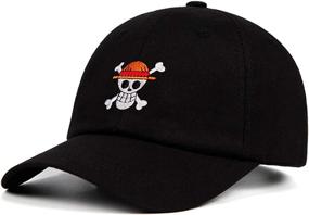 img 1 attached to Pirate Embroidery Luffy Piece Baseball Sports & Fitness