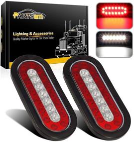 img 4 attached to 🚚 Partsam Oval LED Trailer Tail Lights: 6.3" Inch Brake & Reverse Lights with Reflectors for Trucks & Trailers