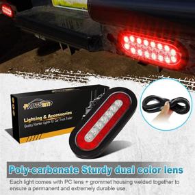 img 3 attached to 🚚 Partsam Oval LED Trailer Tail Lights: 6.3" Inch Brake & Reverse Lights with Reflectors for Trucks & Trailers