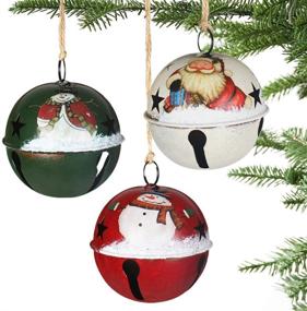 img 4 attached to 🎄 6 Pack of Partybus Christmas Tree Ornaments - Small Handmade Jingle Bells with Burlap Hanging String for Outdoor Holiday Decorations, Ideal for Farmhouse Country Rustic Décor