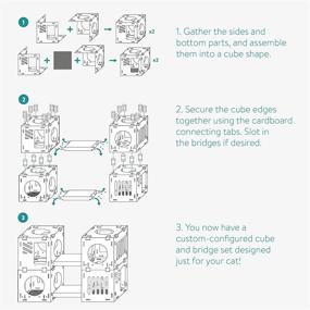 img 1 attached to 🏠 Navaris Modular Cardboard Cat House: DIY Corrugated Cardboard Play Tower Condo for Small Cats, Kittens, Rabbits - 4 Cubes with 2 Bridges