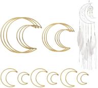 🌙 set of 12 gold dream catcher rings - multi-size metal hoops for wedding wreath decor, dreamcatcher, macrame wall hanging craft diy and home decor - gold moon hoops set (2/4/6/8 inch) logo