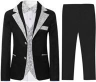 💼 boys' performance suits & sport coats: patterned blazer with bowtie - pieces clothing logo