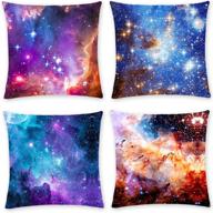 pillowcase，space pillowcase 4pcs，linen double sided design，18x18 logo
