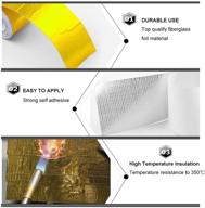 🔥 rasnone 2"x29.5' gold adhesive backed heat barrier tape - premium glassfiber shield reflective wrap roll for car intake pipe, engine bay (1pc 9m) logo