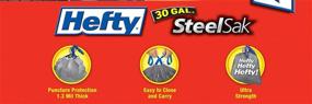 img 3 attached to 🗑️ Прочные пакеты для мусора на 30 галлонов, 15 штук - Hefty SteelSak