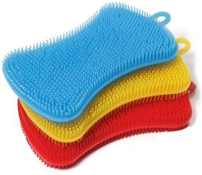 img 4 attached to 🧽 Versatile 3-Pack Silicone Sponge Dish Brushes - Effective Double-Sided Cleaning Gadgets for Kitchen