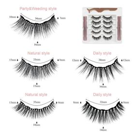 img 3 attached to 👁️ Магнитные ресницы Shami's Lashes с комплектом для нанесения подводки: многоразовый и улучшенный набор ложных ресниц, 5 пар + пинцет для ресниц - идеально подходит для повседневного и вечернего образа, 13 предметов