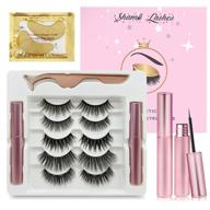 👁️ магнитные ресницы shami's lashes с комплектом для нанесения подводки: многоразовый и улучшенный набор ложных ресниц, 5 пар + пинцет для ресниц - идеально подходит для повседневного и вечернего образа, 13 предметов логотип