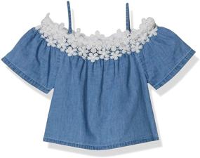 img 2 attached to 👚 French Toast Girls' Lace Woven Top with Short Sleeves