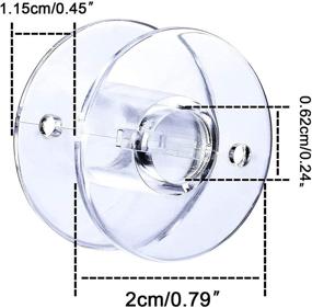 img 2 attached to 🧵 Mudder Transparent Plastic Sewing Machine Bobbins with Case - 50 Spools for Brother Singer Babylock Janome Kenmore, Includes 2 Measuring Tapes for Craft