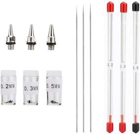 img 4 attached to 🔧 Запасные части для аэрографа Uouteo: 0,2 мм, 0,3 мм, 0,5 мм сопло и игольный набор для аэрографического пистолета