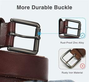 img 1 attached to Genuine Leather Belts YOETEY Casual Men's Accessories