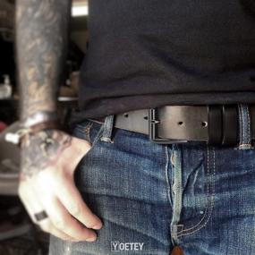 img 3 attached to Genuine Leather Belts YOETEY Casual Men's Accessories