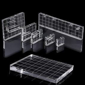 img 2 attached to 🖼️ Whaline 6-Piece Clear Acrylic Stamp Block set with Grid Lines for Scrapbooking, Crafts, and Card Making – Assorted Sizes