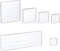 🖼️ whaline 6-piece clear acrylic stamp block set with grid lines for scrapbooking, crafts, and card making – assorted sizes logo