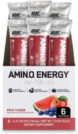 🍵 оптимальное питание amino energy зеленый чай предтренировочный - всаа, аминокислоты, подходит для кето, экстракт зеленого кофе - фруктовое слияние, 6 штук логотип